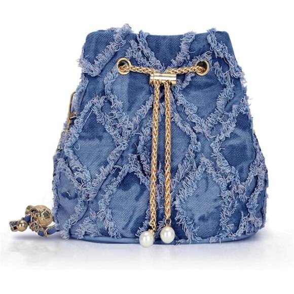 Denim Bucket Bag - Picture 1 of 2